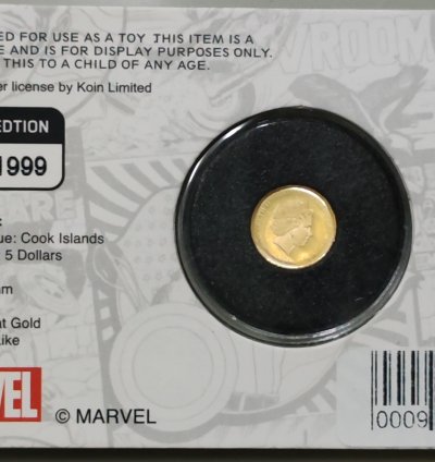 5 Dollars CAPTAIN AMERICA 80th Anniversary Marvel Gold Coin 5$ Cook Islands 2021 Proof